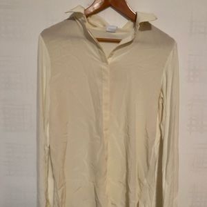 women’s white silk long sleeve blouse WITH TAGS